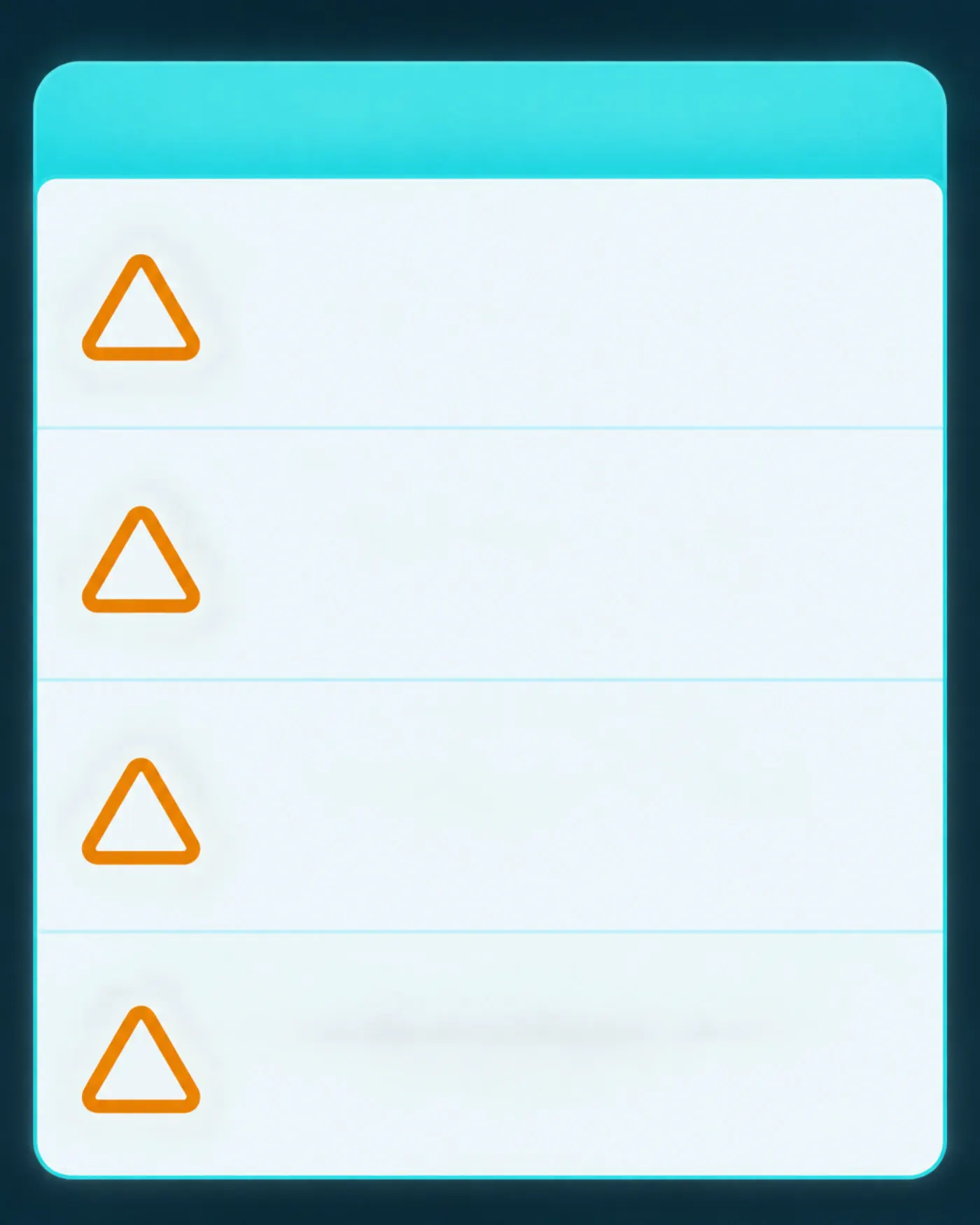 A checklist of four warning signs for an online cognitive test
